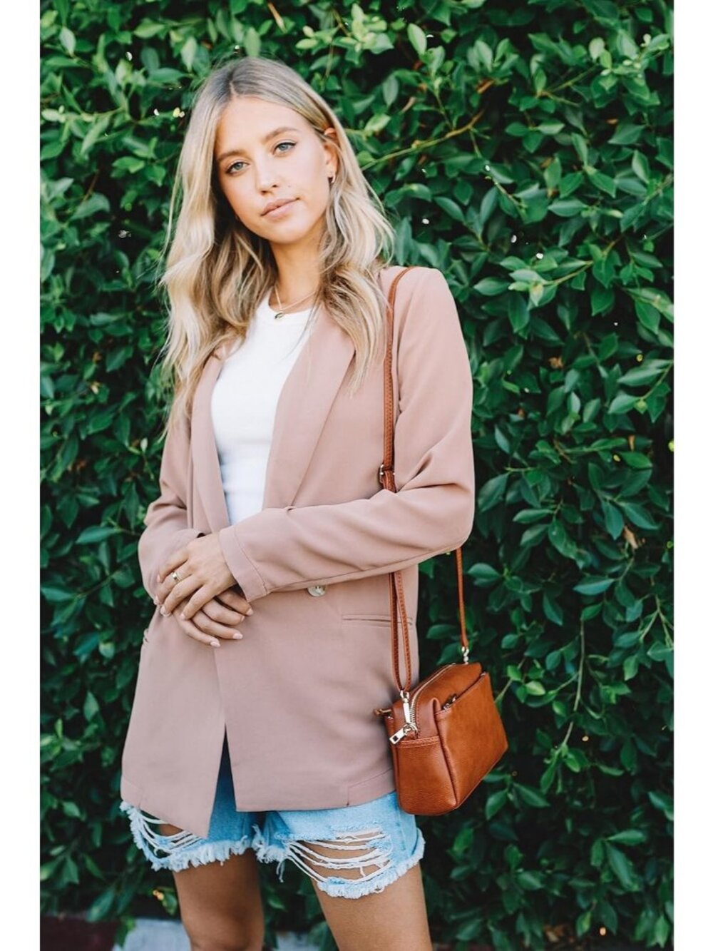 Women's Mocha Leather Triple Zip Small Crossbody Bag - Picture 2 of 7